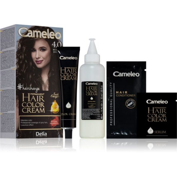 Delia Cosmetics Cameleo Omega Culoare permanenta pentru par culoare 4.0 Medium Brown-Țena