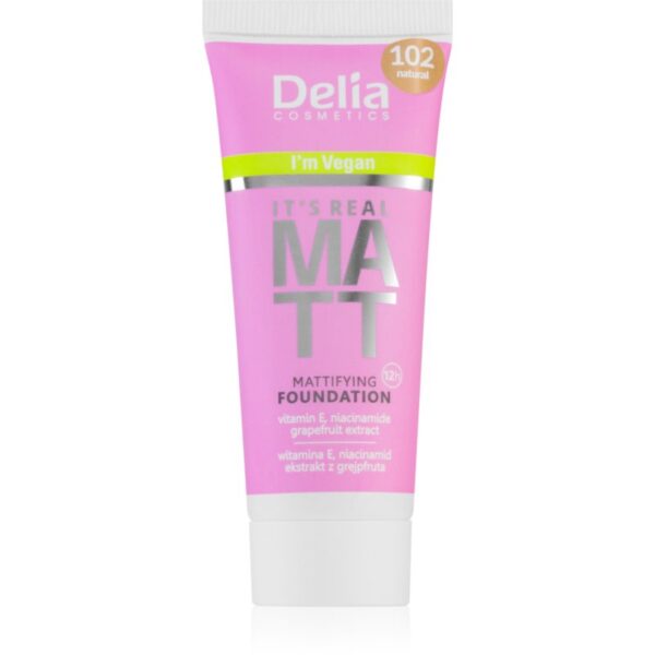 Delia Cosmetics It's Real Matt machiaj cu efect matifiant culoare 102 Natural 30 ml-ro