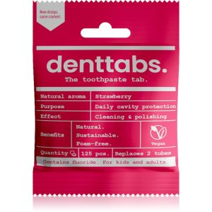 Denttabs Brush Teeth Tablets Kids with Fluoride pasta de dinti cu Fluor tablete pentru copii Strawberry 125 tbl-ro