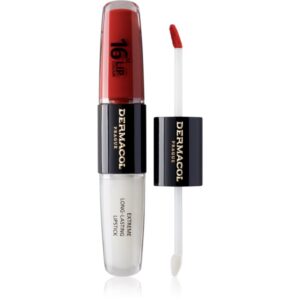 Dermacol 16H Lip Colour ruj rezistent si luciu de buze. culoare 34 Vibrant Red 2x4 ml-ro
