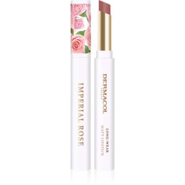 Dermacol Imperial Rose ruj mat cu aromă de trandafiri culoare 01 1