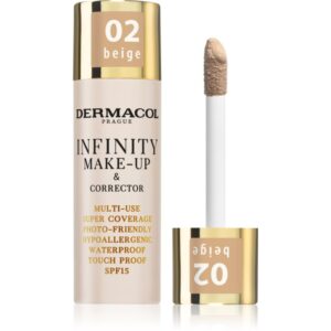 Dermacol Infinity fond de ten cu acoperire ridicată SPF 15 culoare 02 Beige 20 g-Țena