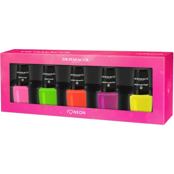 Dermacol Neon Culoare neon pentru unghii artificiale set cadou-Țena