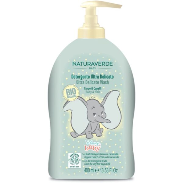 Disney Naturaverde Baby Ultra Delicate Wash 2 in 1 gel de dus si sampon pentru nou-nascuti si copii 400 ml-Țena