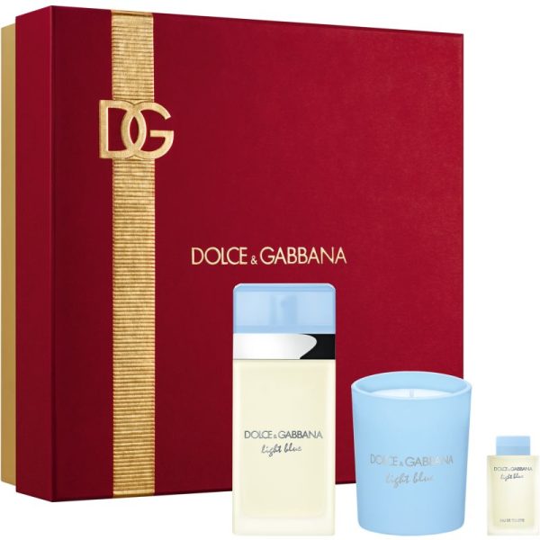 Dolce&Gabbana Light Blue EDT Trio Gift Set With Candle set cadou pentru femei-ro