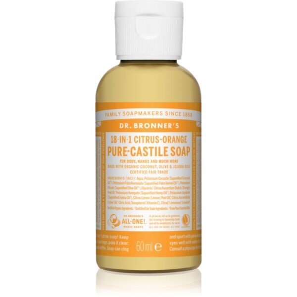 Dr. Bronner’s Citrus & Orange săpun lichid universal 60 ml-Țena