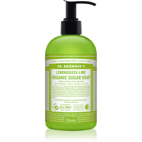 Dr. Bronner’s Lemongrass & Lime săpun lichid pentru corp si par 355 ml-ro
