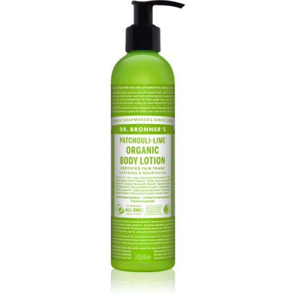 Dr. Bronner’s Patchouli & Lime lotiune intensiv regeneratoare 240 ml-ro
