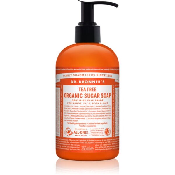 Dr. Bronner’s Tea Tree săpun lichid pentru corp si par 355 ml-ro