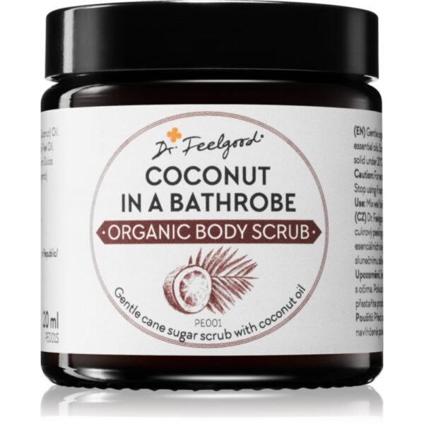 Dr. Feelgood Organic Coconut in a Bathrobe exfoliant din zahar cu ulei de cocos 120 ml-Țena