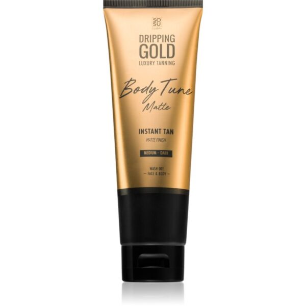 Dripping Gold Luxury Tanning Body Tune lotiune autobronzanta pentru corp si fata cu efect imediat Medium-Dark 125 ml-Țena