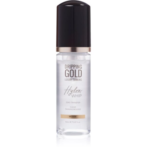 Dripping Gold Luxury Tanning Hydra Whip spumă transparentă autobronzantă corp si fata culoare Medium 150 ml-ro