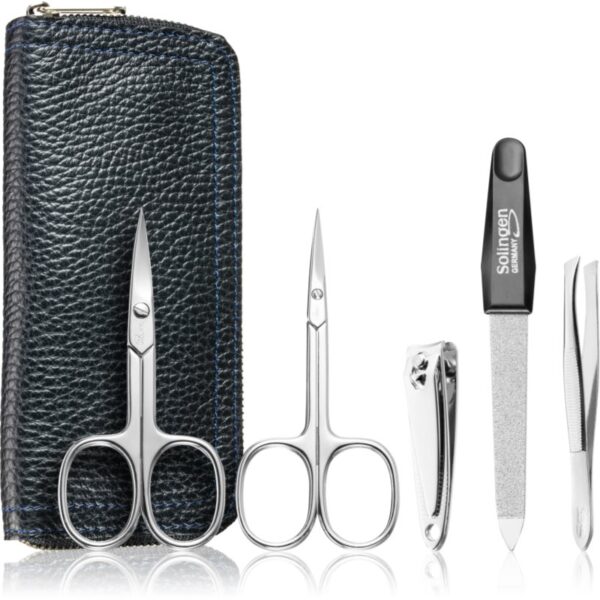 DuKaS Premium Line Solingen 1825 Set de manichiură geanta din piele pentru bărbați-Țena