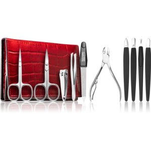 DuKaS Premium Line Solingen 252 Set de manichiură + carcasă Burgundy-Țena