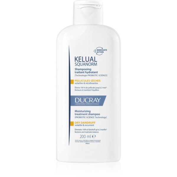 Ducray Kelual Squanorm Moisturizing Treatment Shampoo Dry Dandruff șampon pentru par uscat si cu matreata 200 ml-ro