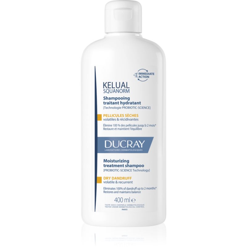 Ducray Kelual Squanorm Moisturizing Treatment Shampoo Dry Dandruff șampon pentru par uscat si cu matreata 400 ml-ro