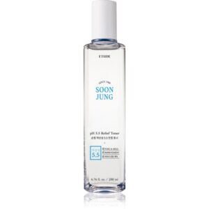 ETUDE SoonJung pH 5.5 Relief Toner tonic facial cu efect calmant pentru regenerarea și reînnoirea pielii 200 ml-Țena