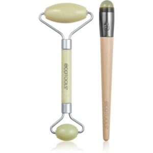 EcoTools Jade Duo rulou de masaj facial și accesoriu de masaj zona ochilor 1 buc-Țena