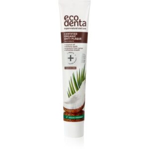 Ecodenta Certified Organic Anti-plaque pasta de dinti anti-placa bacteriana si gingii sănătoase cu ulei de cocos 75 ml-Țena