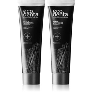 Ecodenta Expert Black Whitening Pasta de dinti pentru albire neagra fara flor 2x100 ml-Țena