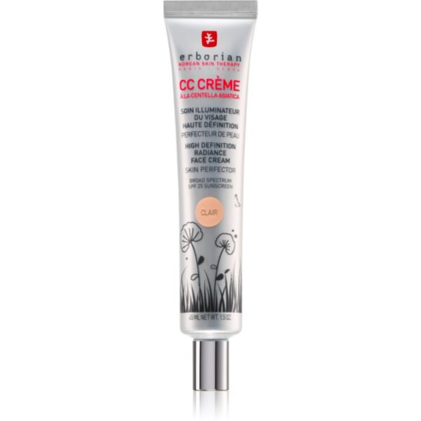 Erborian CC Crème Centella Asiatica Crema radianta pentru o piele uniformă ton SPF 25 big pack culoare Clair 45 ml-ro