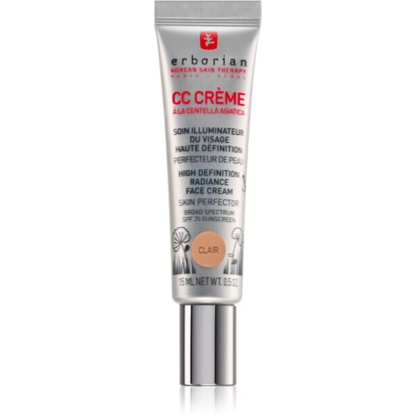 Erborian CC Crème Centella Asiatica Crema radianta pentru o piele uniformă ton SPF 25 pachet mic culoare Clair  15 ml-ro