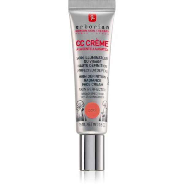 Erborian CC Crème Centella Asiatica Crema radianta pentru o piele uniformă ton SPF 25 pachet mic culoare Doré 15 ml-ro