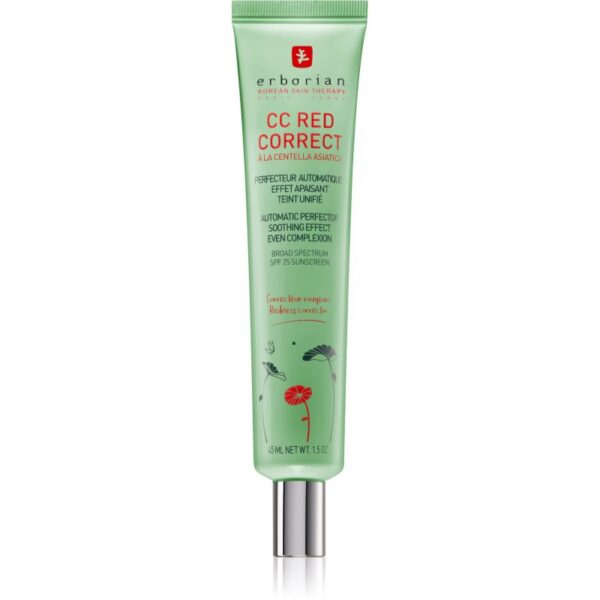 Erborian CC Red Correct cremă CC împotriva roșeții tenului SPF 25 45 ml-Țena