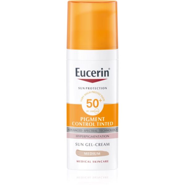 Eucerin Sun Pigment Control Tinted emulsie protectoare împotriva hiper-pigmentării tenului SPF 50+ culoare Medium 50 ml-Țena