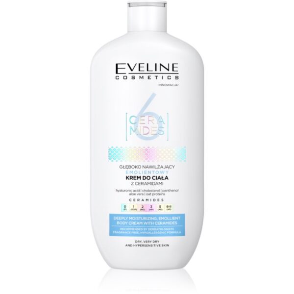 Eveline Cosmetics 6 Ceramides crema de corp hidratanta pentru pielea uscata sau foarte uscata fără parfum 350 ml-ro