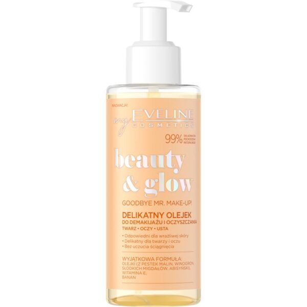 Eveline Cosmetics Beauty & Glow Goodbye Mr. Makeup! ulei pentru indepartarea machiajului Ulei de curățare 145 ml-Țena