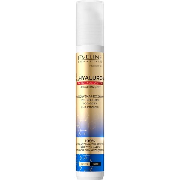 Eveline Cosmetics Bio Hyaluron 3x Retinol System Roll-on pentru ochi racoritor impotriva ridurilor si cearcanelor 15 ml-Țena