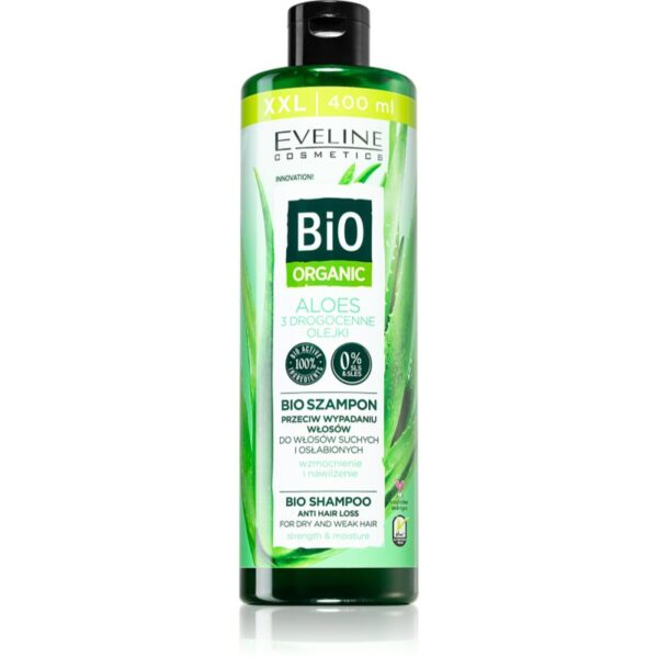 Eveline Cosmetics Bio Organic Natural Aloe Vera Șampon împotriva căderii părului cu aloe vera 400 ml-ro