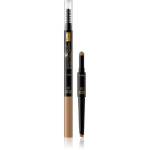 Eveline Cosmetics Brow Styler creion sprâncene precise 3 in 1 culoare 01 Medium Brown 1