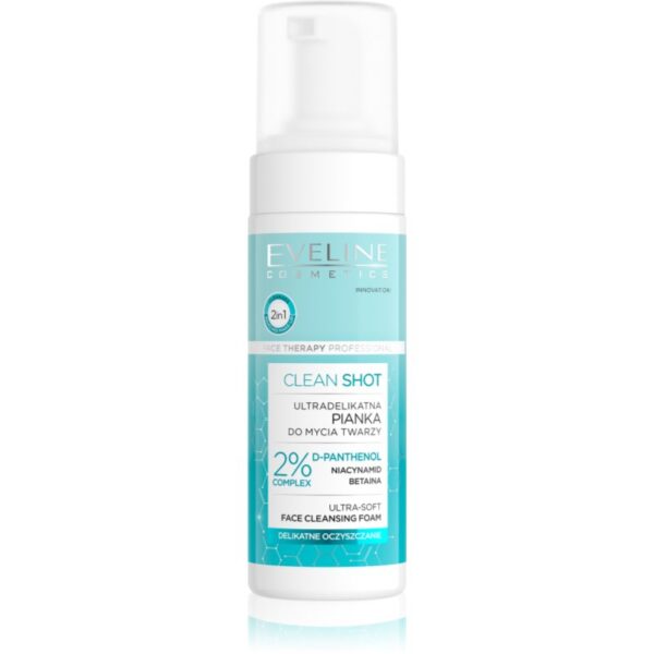 Eveline Cosmetics Clean Shot 2% Panthenol Complex demachiant spumant delicat cu efect calmant 150 ml-ro