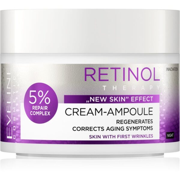 Eveline Cosmetics Cream-Ampoule Retinol crema regeneratoare de noapte impotriva primelor semne de imbatranire ale pielii 50 ml-ro