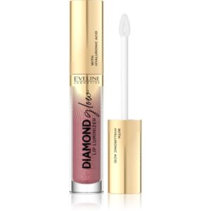 Eveline Cosmetics Diamond Glow Luciu de Buze sclipitor cu acid hialuronic culoare 11 Rose Nude 4