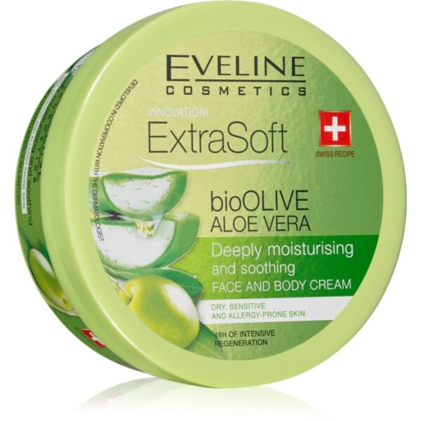Eveline Cosmetics Extra Soft crema calmanta si hidratanta pentru piele sensibila Bio Olive & Aloe Vera 175 ml-ro