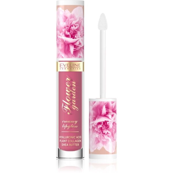 Eveline Cosmetics Flower Garden luciu de buze cremos cu acid hialuronic culoare 03 Magnolia Charm 4