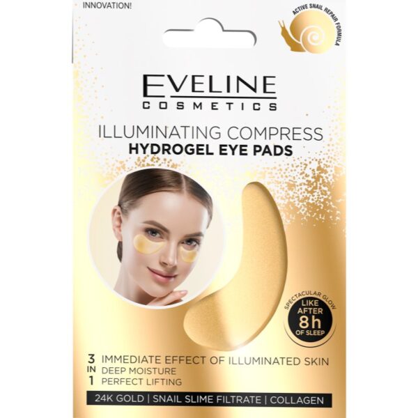 Eveline Cosmetics Gold Illuminating Compress masca hidrogel pentru ochi extract de melc 2 buc-ro