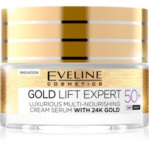 Eveline Cosmetics Gold Lift Expert crema anti rid de zi si de noapte 50+ 50 ml-Țena
