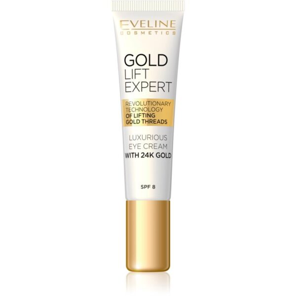 Eveline Cosmetics Gold Lift Expert cremă de lux pentru ochi și pleoape cu aur de 24 de karate (SPF 8) 15 ml-Țena