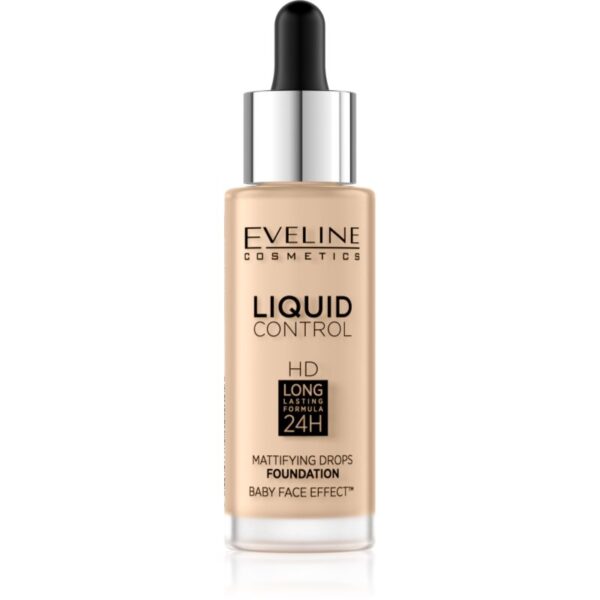 Eveline Cosmetics Liquid Control fond de ten lichid  pipeta culoare 015 Light Vanilla 32 ml-Țena