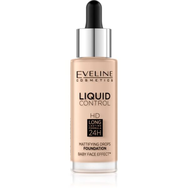 Eveline Cosmetics Liquid Control fond de ten lichid  pipeta culoare 040 Warm Beige 32 ml-ro