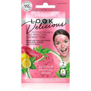 Eveline Cosmetics Look Delicious Watermelon & Lemon masca de hidratare si luminozitate pentru ten obosit 10 ml-Țena