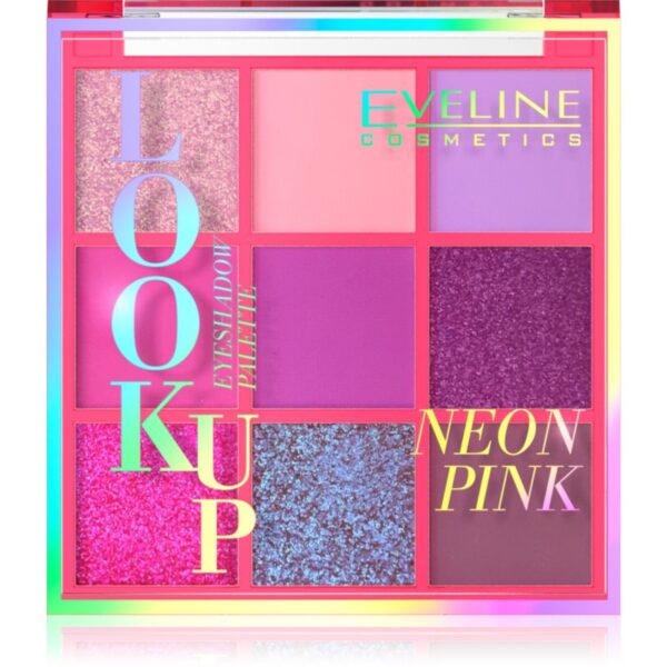 Eveline Cosmetics Look Up Neon Pink paletă cu farduri de ochi 10