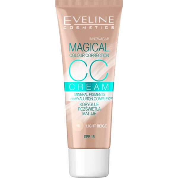 Eveline Cosmetics Magical Colour Correction crema CC SPF 15 culoare 50 Light Beige 30 ml-ro
