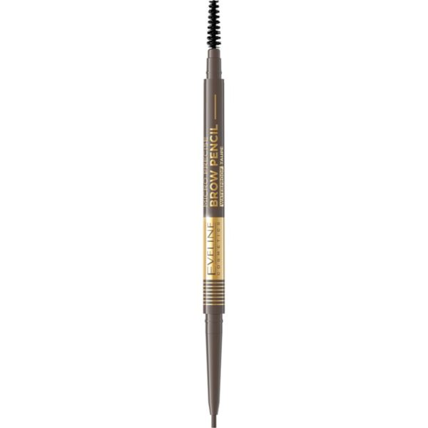 Eveline Cosmetics Micro Precise creion pentru sprâncene rezistent la apă perie 2 in 1 culoare 01 Taupe 4 g-ro