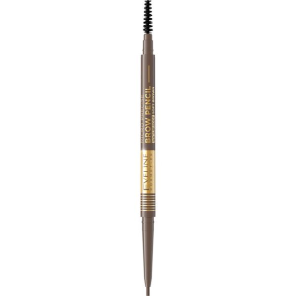 Eveline Cosmetics Micro Precise creion pentru sprâncene rezistent la apă perie 2 in 1 culoare 02 Soft Brown 4 g-ro