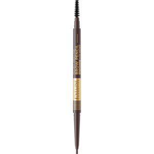 Eveline Cosmetics Micro Precise creion pentru sprâncene rezistent la apă perie 2 in 1 culoare 03 Dark Brown 4 g-ro